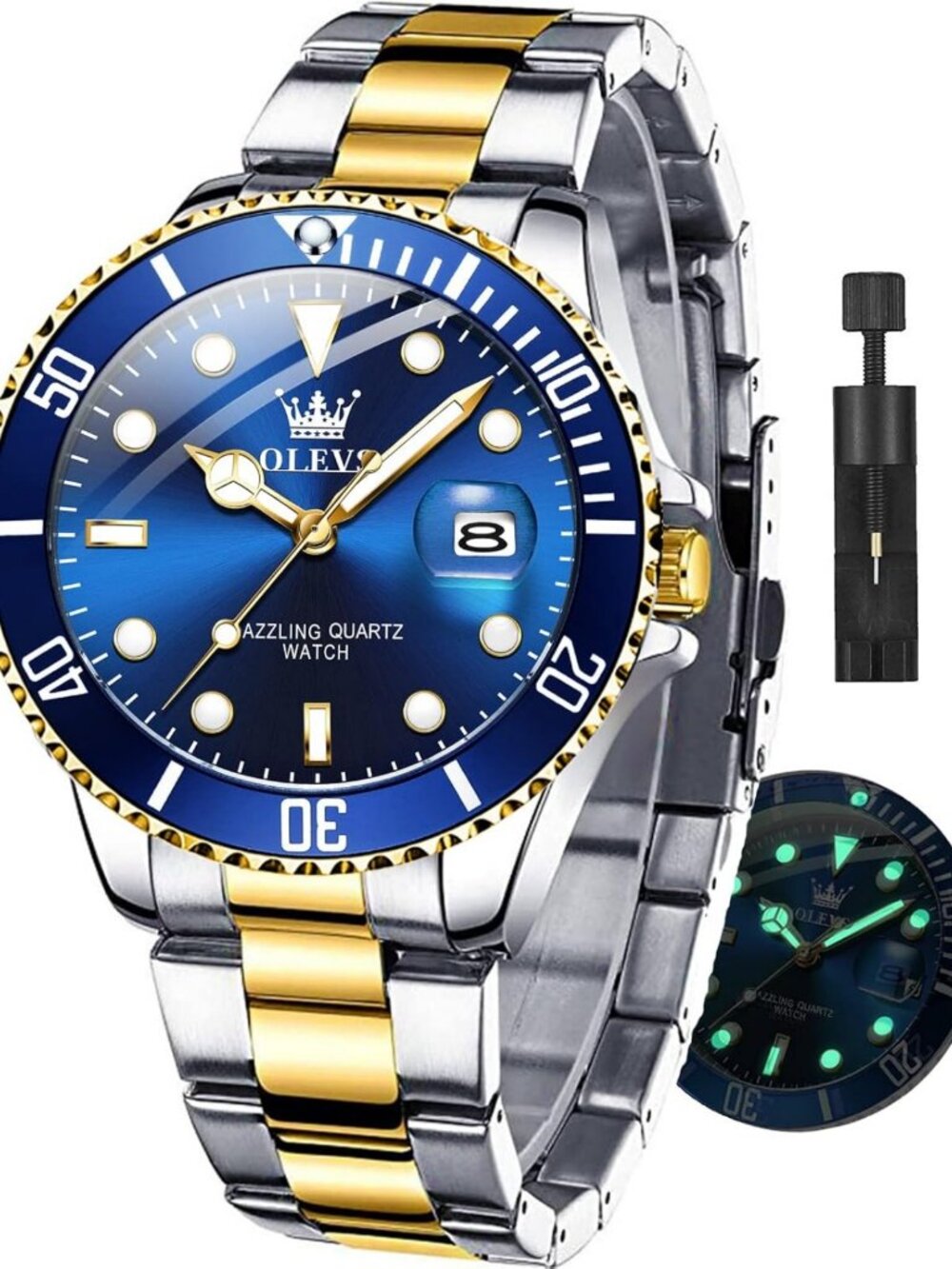 Luxury Men's Stainless Steel Analog Watch - Waterproof Dress Timepiece